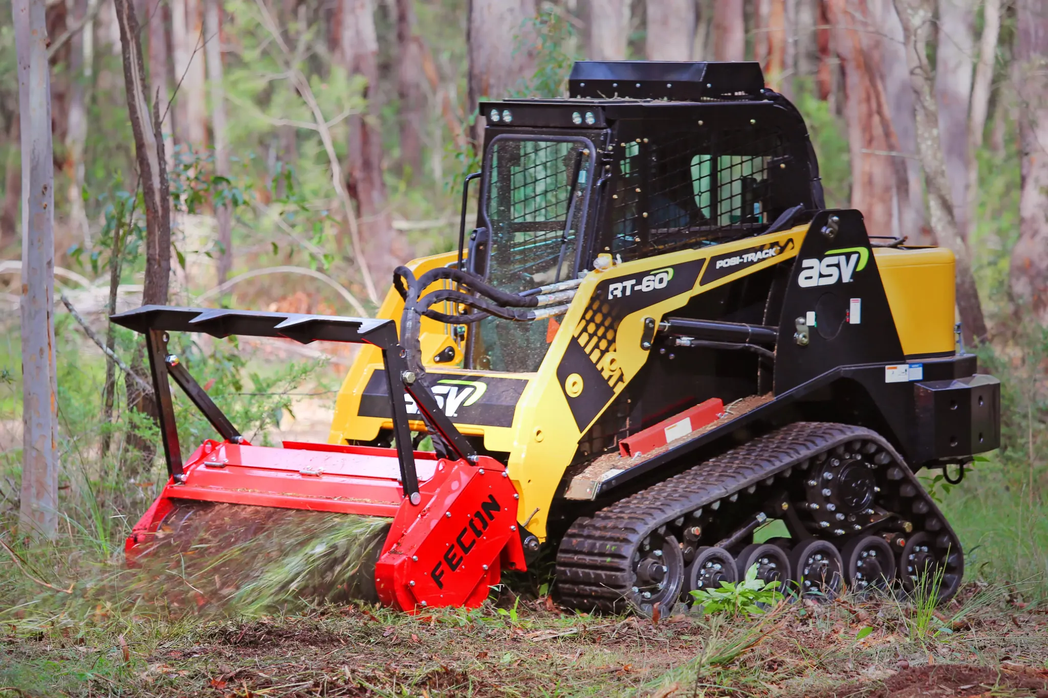 ASV compact track loader with Fecon forestry mulcher